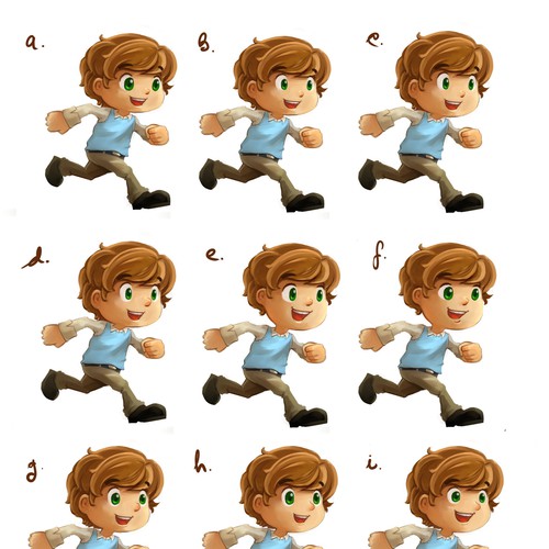 Design Sprite Sheet for Puzzle-Adventure Game Character! Design by Agrii