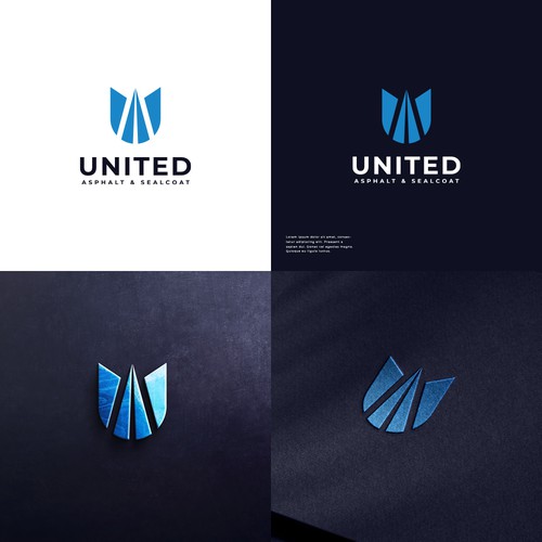 Abstract construction style logo for asphalt sealcoating business Design by 3nigma