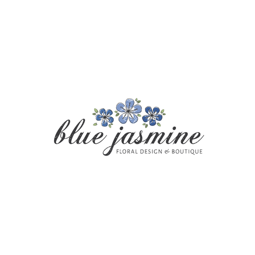 LOGO & BUSINESS CARD DESIGN FOR BLUE JASMINE LLC FLORAL DESIGN AND BOUTIQUE Design by Melanie Lauren