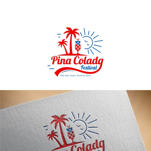 Piña Colada Festival Logo and Branding Package Design by smitadesign