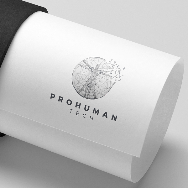 Design by Create Graphic titled "Prohuman Tech - Be inspired by daVinci's Virtuvian Man - Help me create a logo for my Tech Startup!"