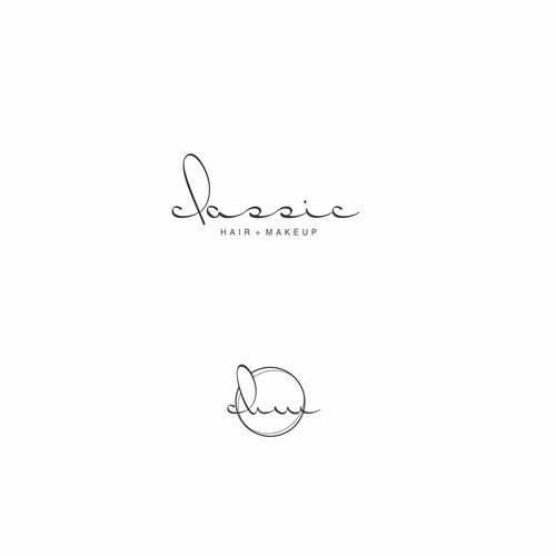 Upscale hair salon simple classic glamour logo Design by mikellyle