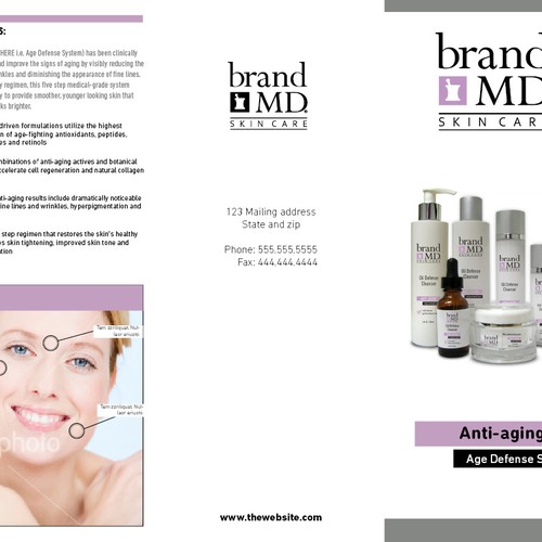 Skin care line seeks creative branding for brochure & fact sheet Réalisé par Cyndia
