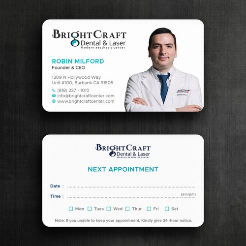 Modern Dental and Medical SPA business card Design réalisé par Felix SH