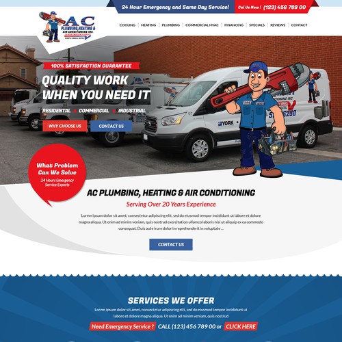 Heating Cooling Plumbing Website Design by OMGuys™