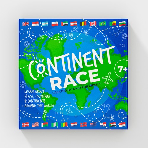 Continent Race - Kids Game -  Learn about the World! Diseño de Kate Design ❤️