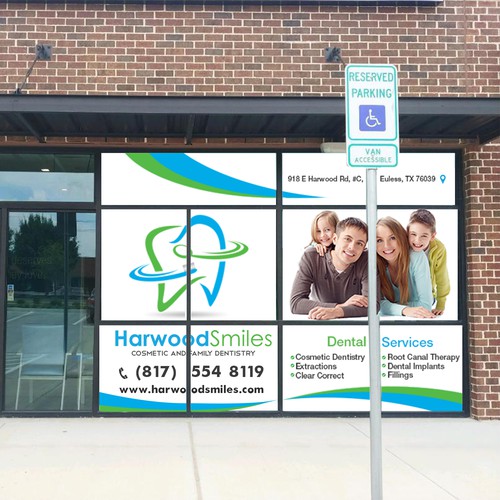 Dental office window signage design | Signage contest | 99designs