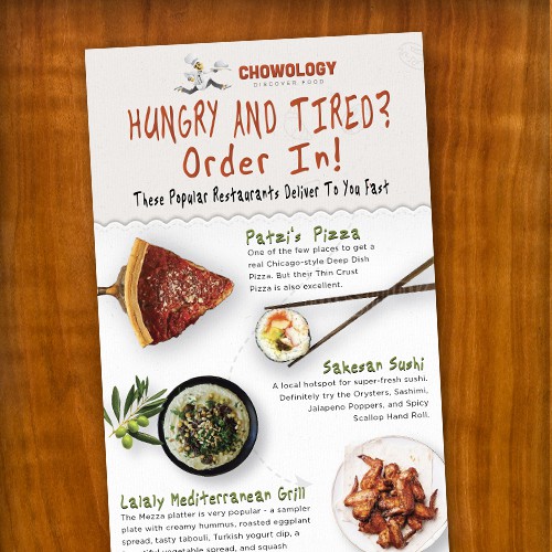 Convince Me To Order Food Delivery Right Now Postcard, flyer or print contest