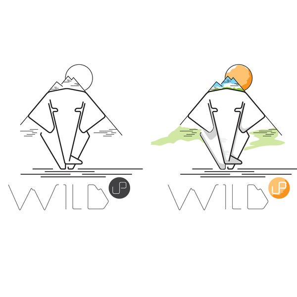 Modern line art logo for tourist company