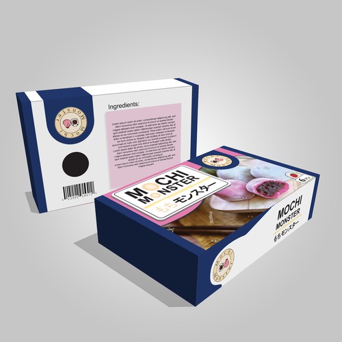 Create a packaging-design for mochi monster, concurso Embalagem de produto