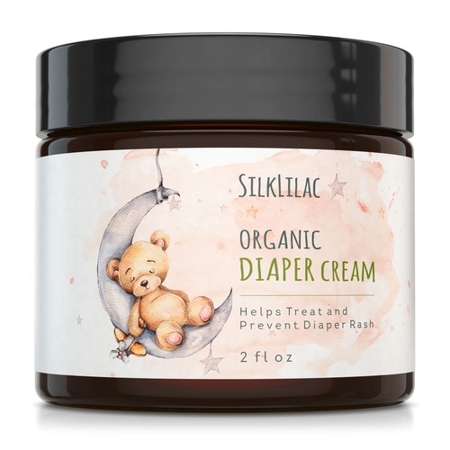 Organic Baby Diaper Cream Label Réalisé par D'D Design