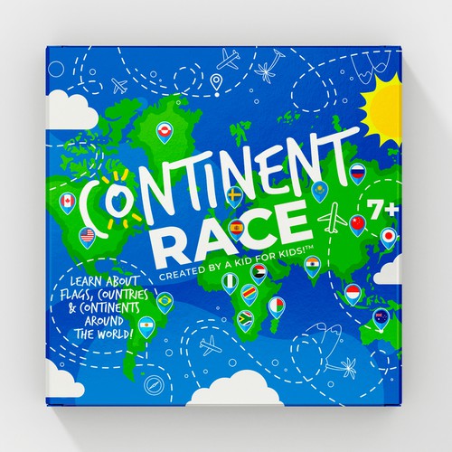 Continent Race - Kids Game -  Learn about the World! Design réalisé par Kate Design ❤️