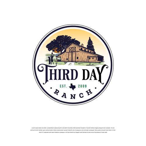 Capture essence of Texas ranch experience in new Third Day Ranch logo-ontwerp door chusnanlutfi