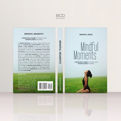 Catchy book cover design for my mindful meditation book. Design by BCD∞