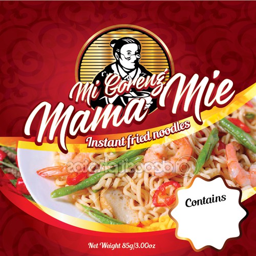 Create  an eyecatching label design for Mama Mie Instant Noodles Design by rali_