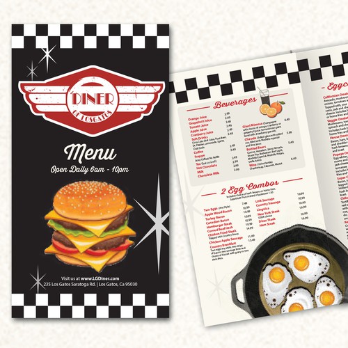 Designs | Create a 50's themed restaurant menu with cover. | Menu contest