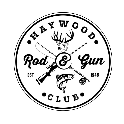 Logo for Rod and Gun Club established in 1946 in Western NC Design by Kristanna