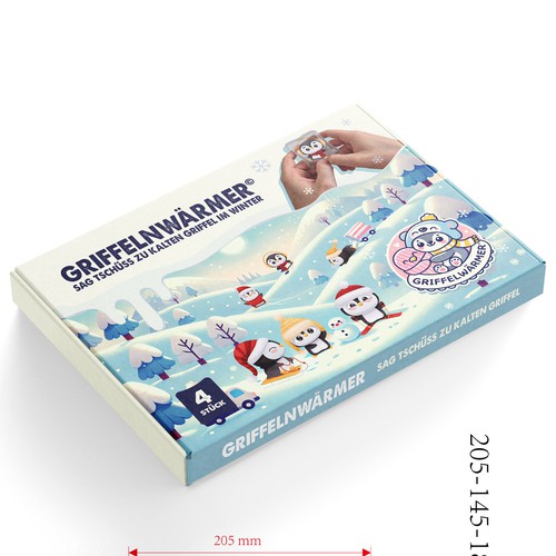 Package design for a set of 4 hand warmers Design by Davi Giolo ★