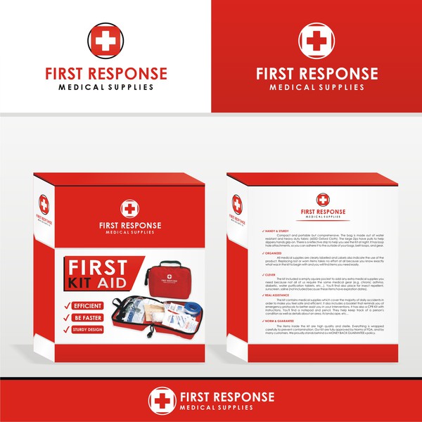 Design by Chrissando Sailana titled "First Aid kit by First Response Medical Supplies"