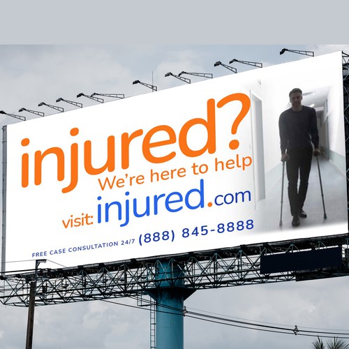 Injured.com Billboard Poster Design Design por Kosmos Creatives