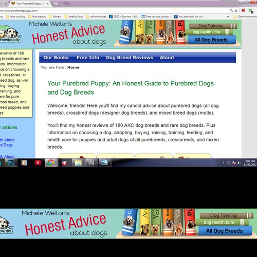Love puppies? Add your creative touches to the banner/header of yourpurebredpuppy.com