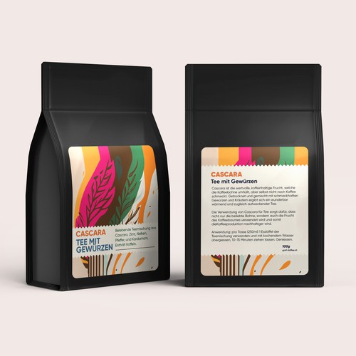 Cascara tea label Design by Experiva