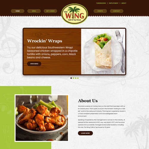 Design A Fresh New Website for The Wing Cafe & Tap House! Design by FixInc