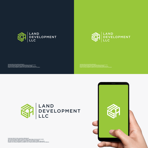 Design a simple modern logo for land development business. Design by L A T O