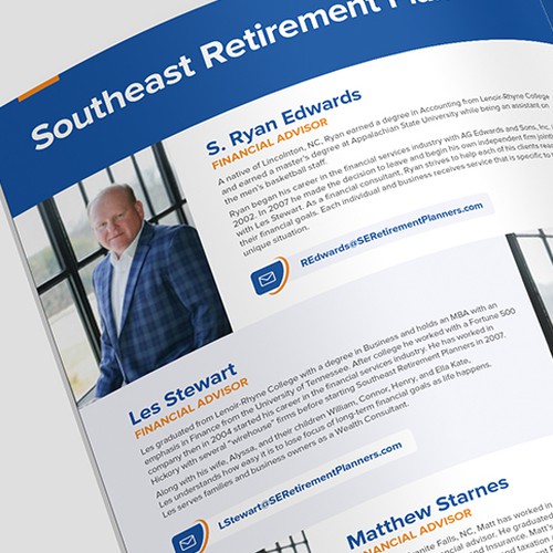 Design Brochure for Prospects - Southeast Retirement Planners Design by Emanuel Dumitrescu