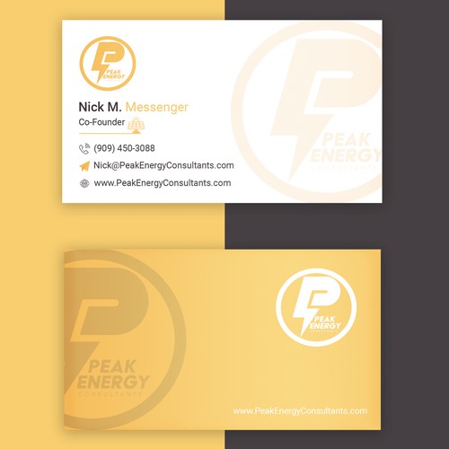 Modern Business Card Design for Electric Energy and Solar Company Design by pauls7482