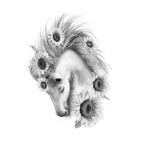 Horse and Sunflower Thigh Tattoo Tattoo contest
