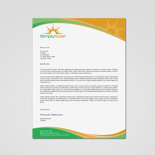 "Renewable Energy Company Letterhead" Design by Tcmenk