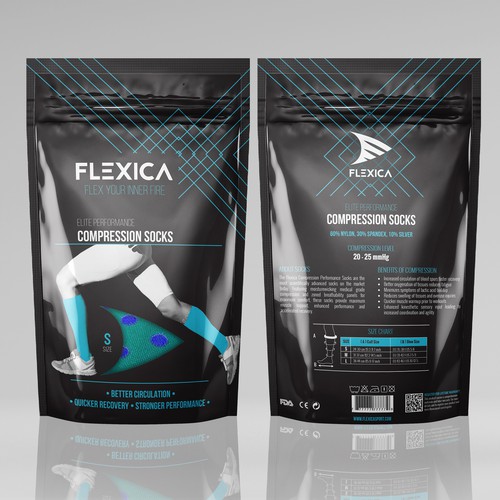 FLEXICA needs a bold and modern packaging design for sports compression
