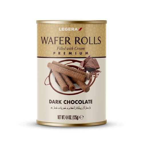 LEGERA Wafer Rolls Pack 125 gm - Salted Caramel Design by Gustavo RV