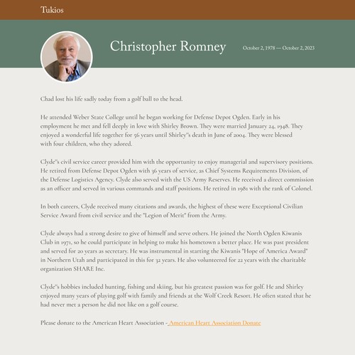 Obituary Page Design, help a family memorialize their loved one Design by ⚡️unbox.style⚡️