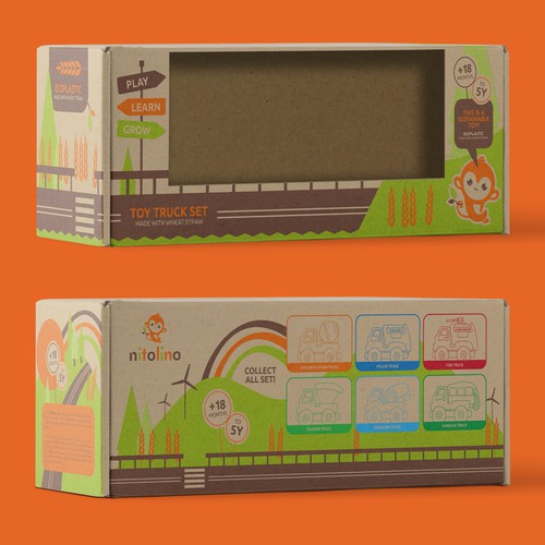 "Playful packaging design for a sustainable children toys brand" Design by OrNot