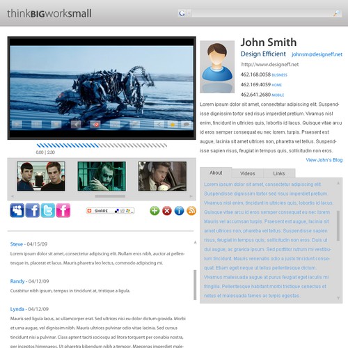 Member Video Blog Page Design von ingramm