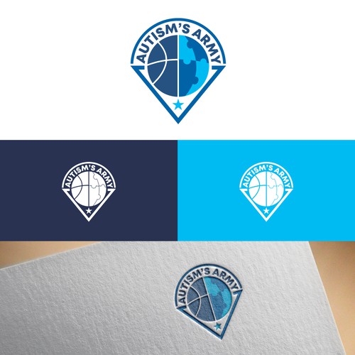 Basketball Logo for Team 'Autism's Army' - Your Winning Logo Featured on Major Sports Network Design by Web Hub Solution