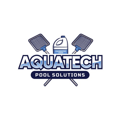 AQUATECH pool solutions logo Design réalisé par Akhbarindo