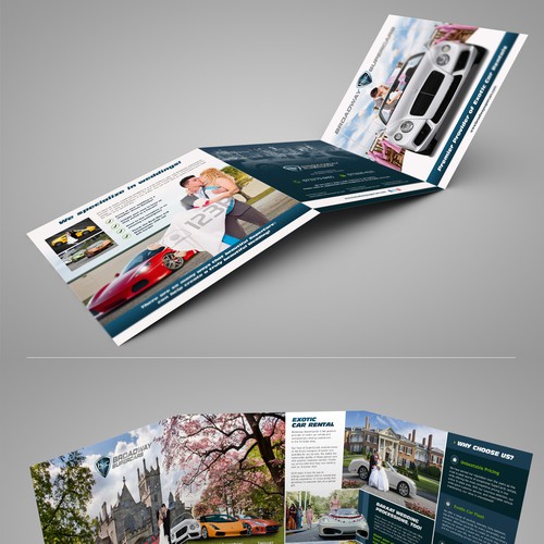 Cutting Edge Leaflet to promote Exotic Cars for Weddings Diseño de Adwindesign