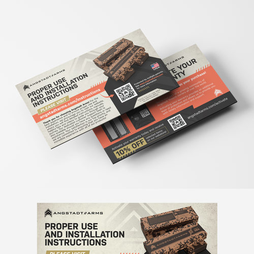 Warranty activation flyer for gun company (postcard) Design by vcreatived