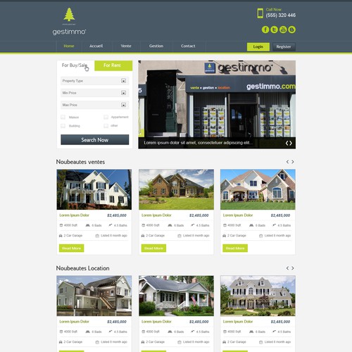 Proposta di design per un contest della categoria Design di sito web realizzata da N-Company