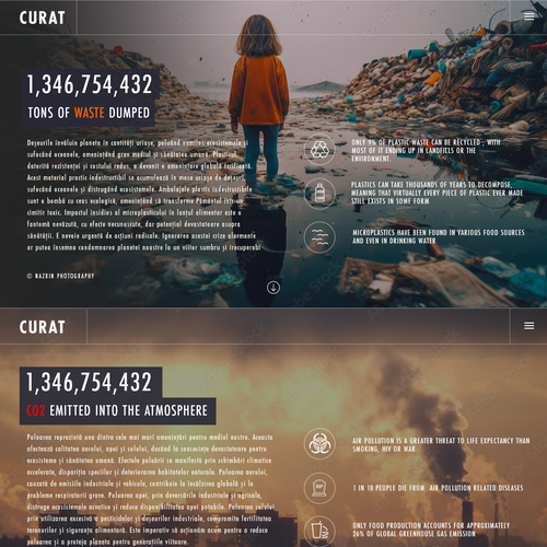 Earth in Focus: A Transformative  Web Experience Highlighting Waste, Pollution, and Sustainability Design by nazdesigns7