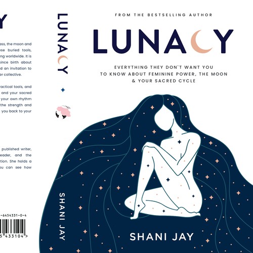 Beautiful nonfiction book cover design for a book about the moon & feminine energy aimed at women Design by Sahidul_Tuser