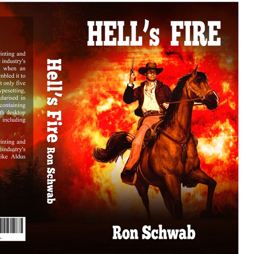 Design a book cover for action-packed Western novel “Hell's Fire” Design by ShahzaibZaheeer