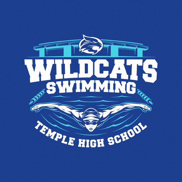Design by Objectype titled "modern T-shirt design for Texas high school swim team"