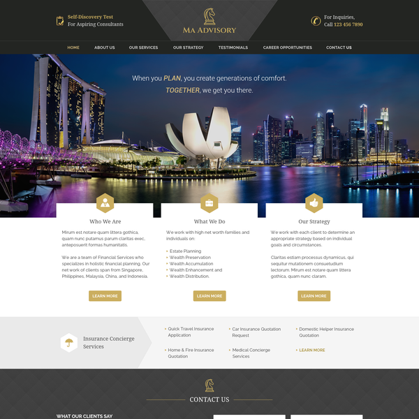 Homepage Design For Financial Advisory Firm