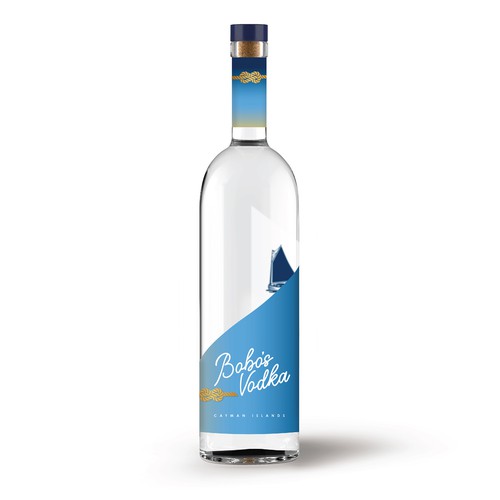 Product label for Cayman islands premium vodka Design by Osolindu