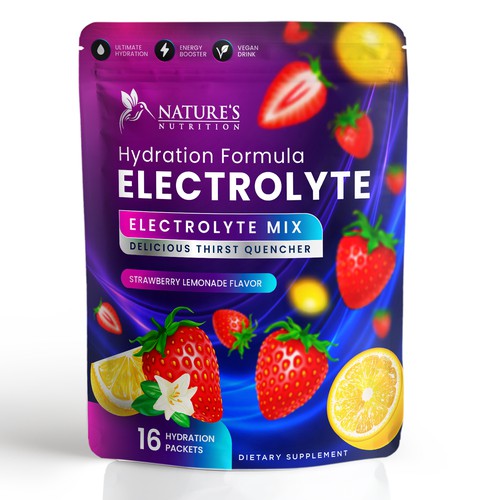 Refreshing Hydration Electrolytes Design Needed for Nature's Nutrition Design by Davi Giolo ★