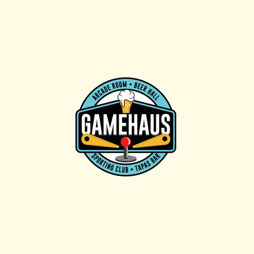 An interactive sports bar/restaurant/gaming lounge that attracts families Design by Robosign